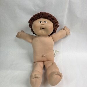 Cabbage Patch Kids Doll Vintage Boy Brown Hair Eyes 1983 Dimple Pacifier Nude